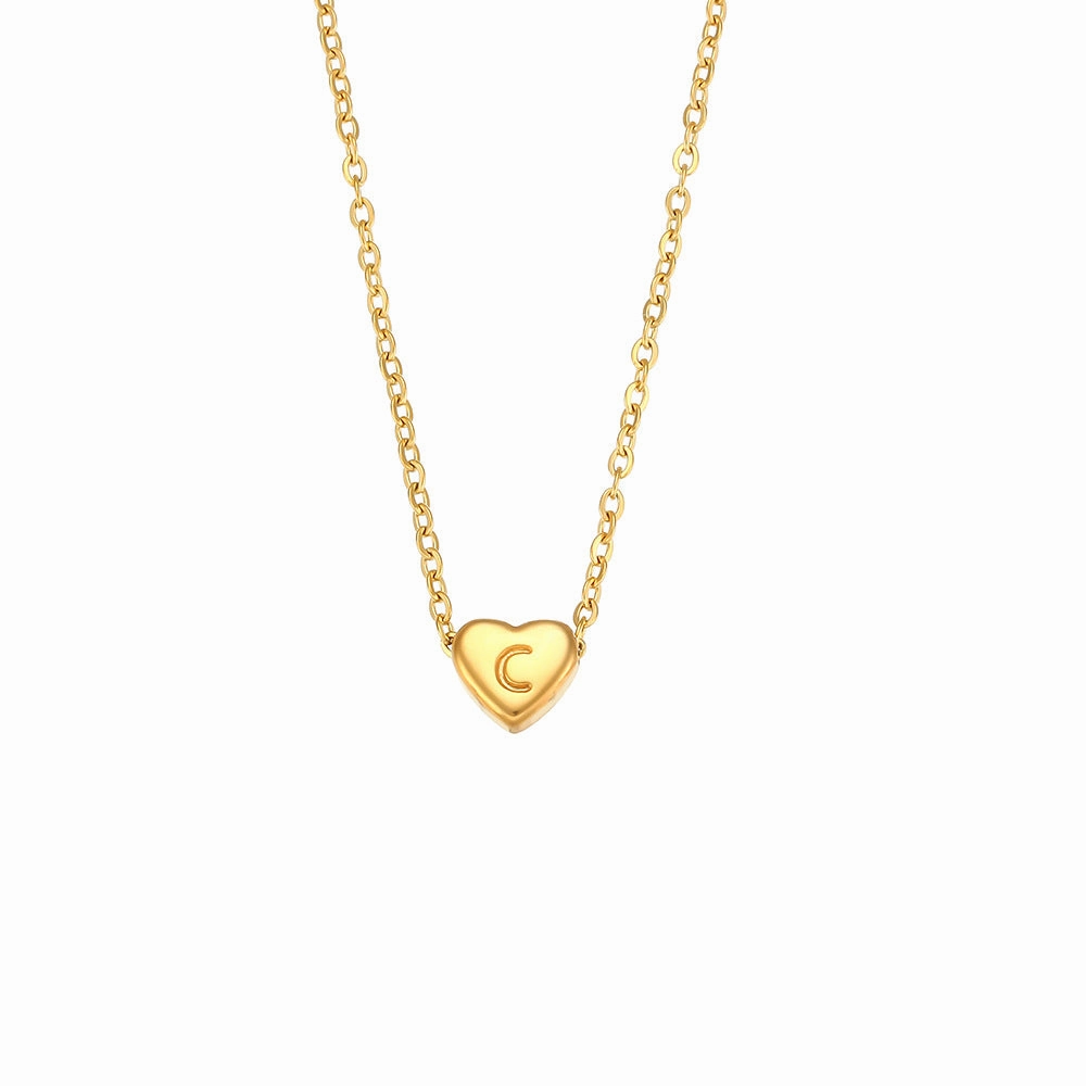 Wholesale Stainless Steel Heart-shaped Letter Pendant