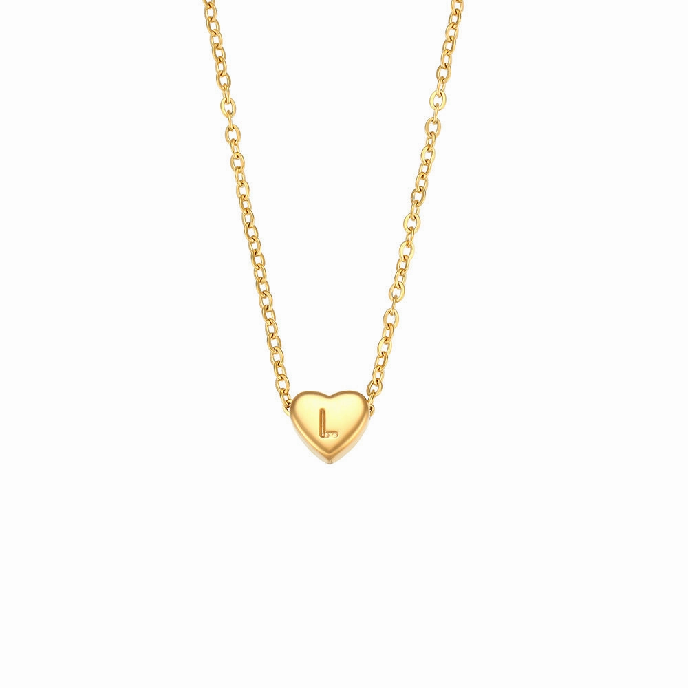 Wholesale Stainless Steel Heart-shaped Letter Pendant