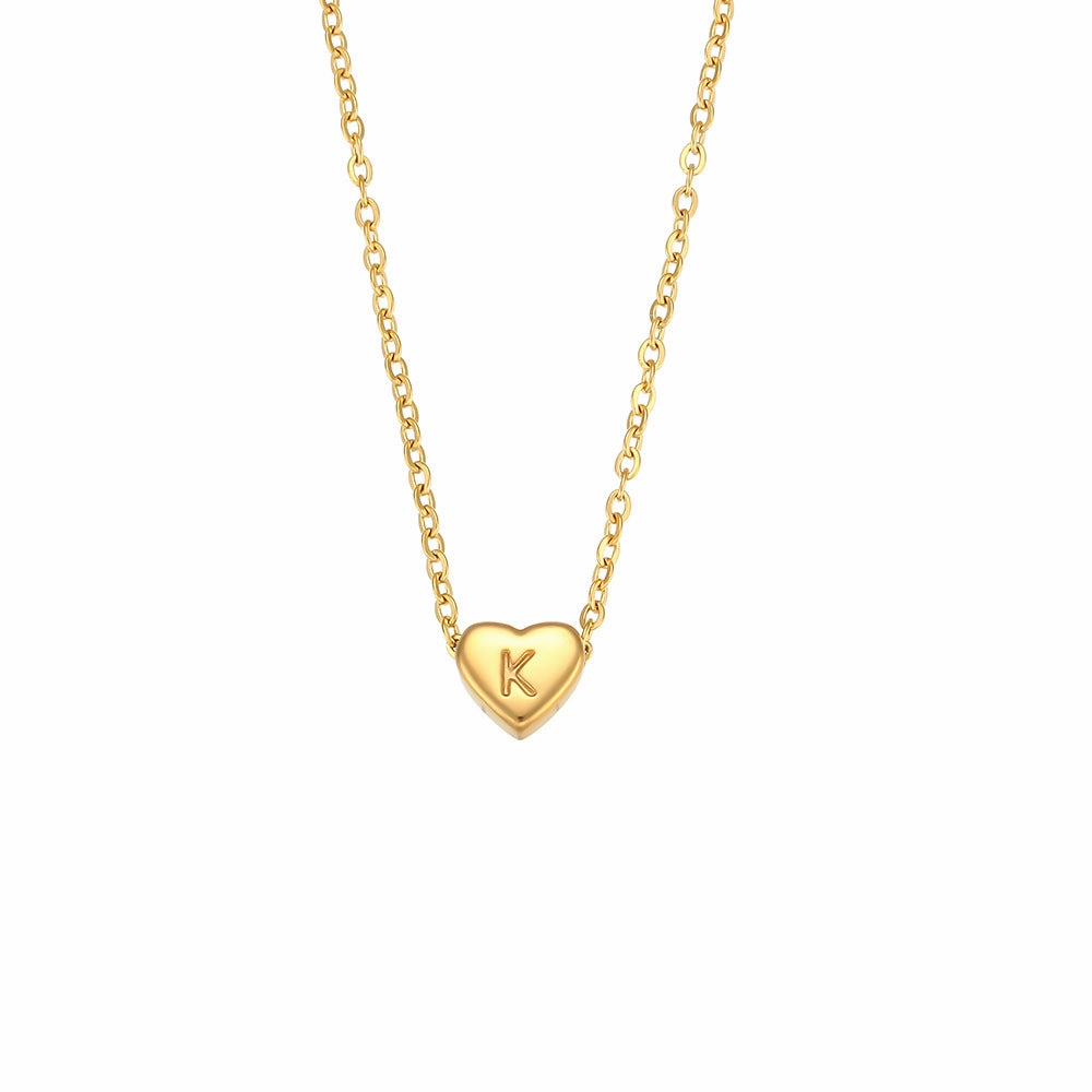 Wholesale Stainless Steel Heart-shaped Letter Pendant