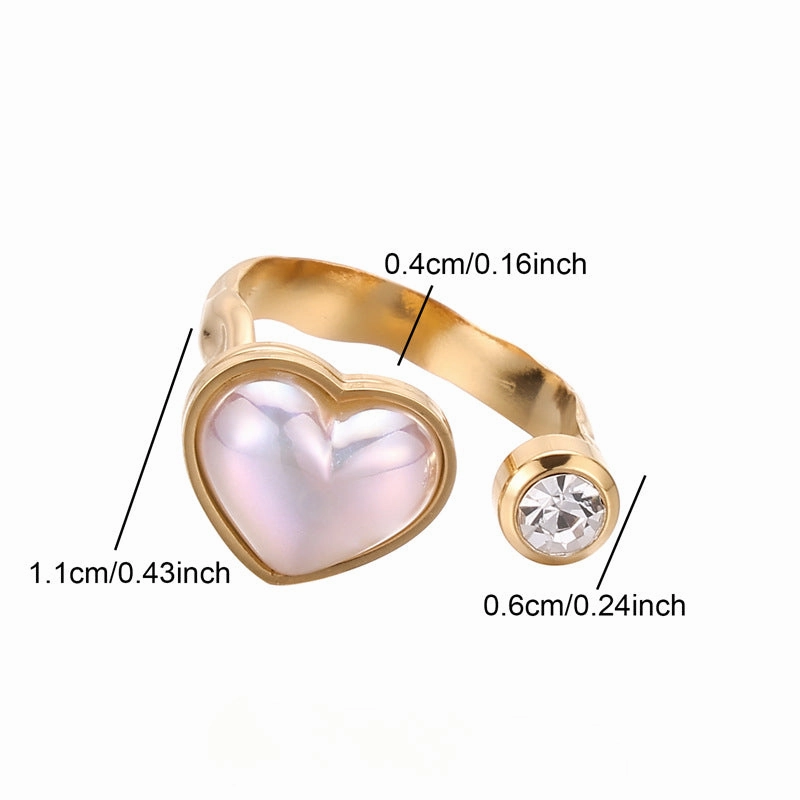 Wholesale Stainless Steel Heart-shaped Open Ring