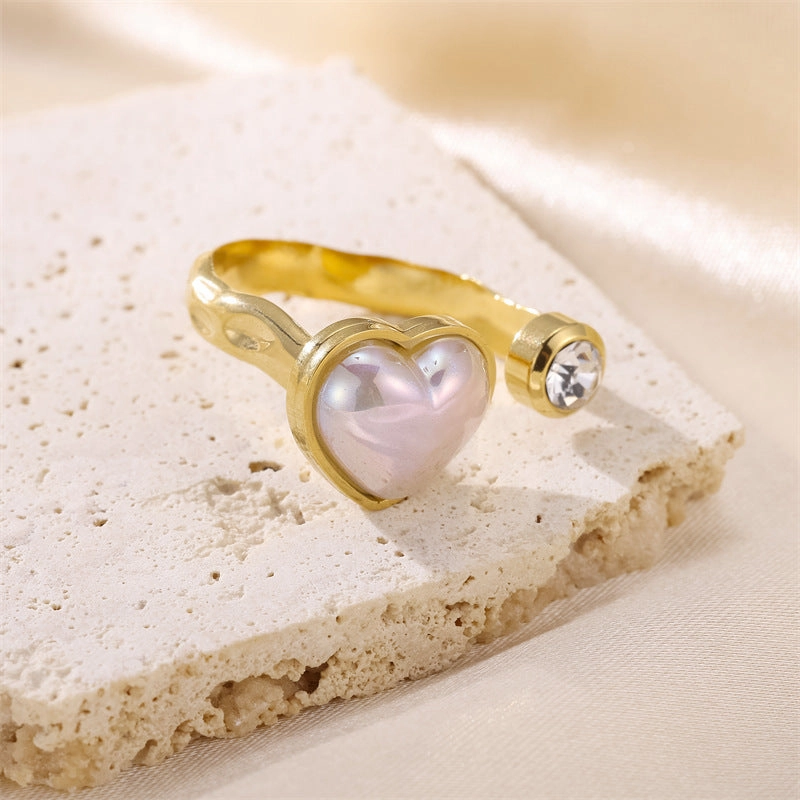 Wholesale Stainless Steel Heart-shaped Open Ring