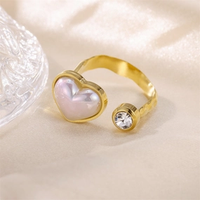 Wholesale Stainless Steel Heart-shaped Open Ring