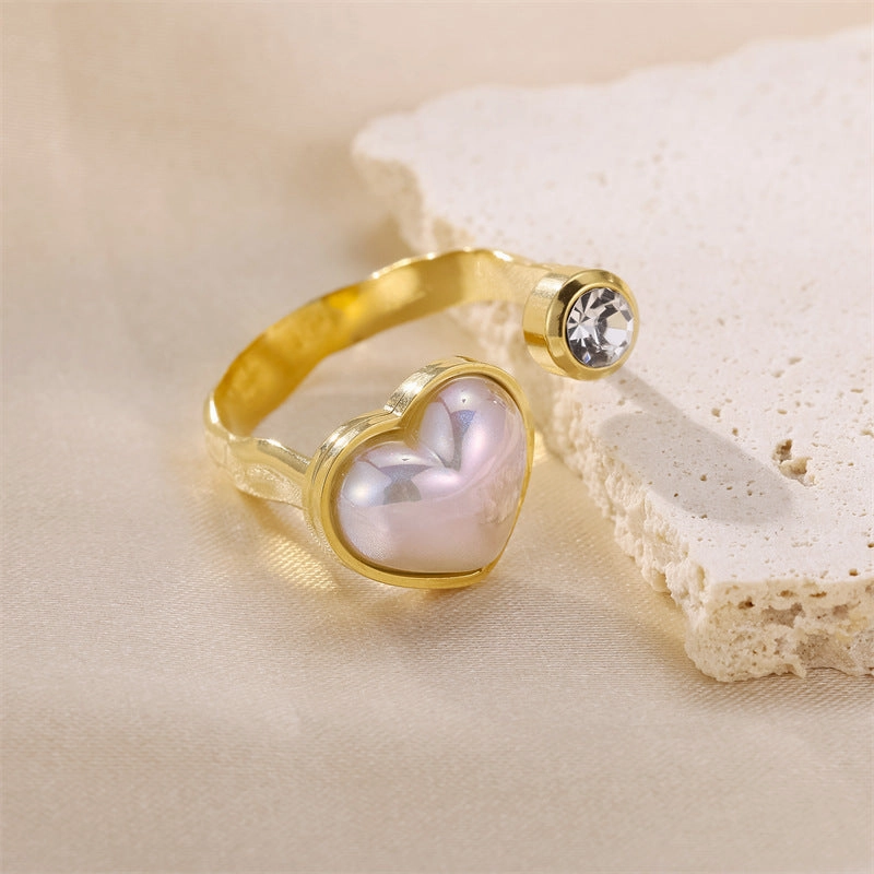 Wholesale Stainless Steel Heart-shaped Open Ring