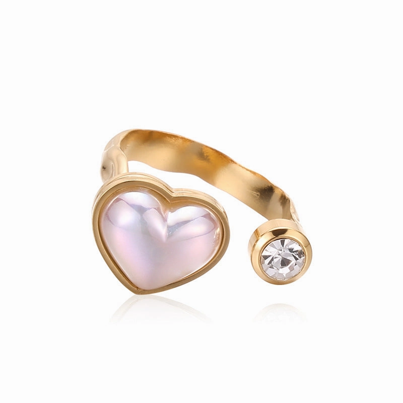 Wholesale Stainless Steel Heart-shaped Open Ring