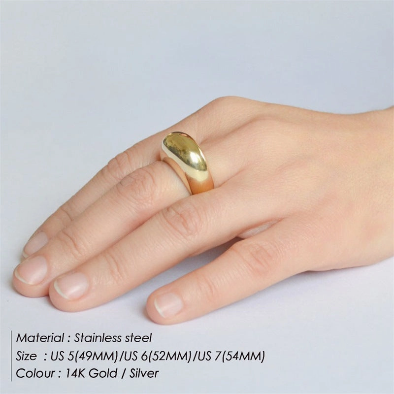 Wholesale stainless steel high-end hip-hop punk 18k gold plated ring