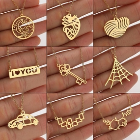 Wholesale Stainless Steel I LOVE YOU Key Clavicle Chain Necklace