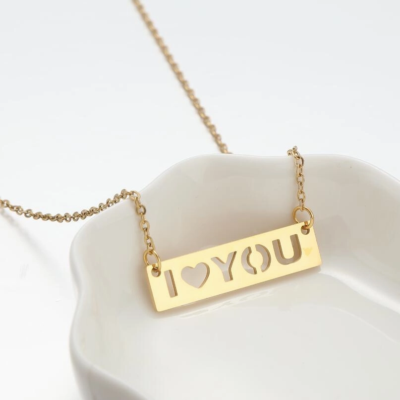 Wholesale Stainless Steel I LOVE YOU Key Clavicle Chain Necklace