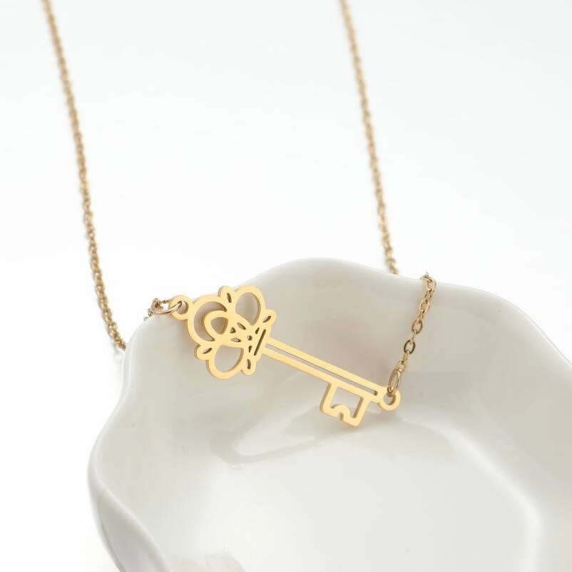 Wholesale Stainless Steel I LOVE YOU Key Clavicle Chain Necklace