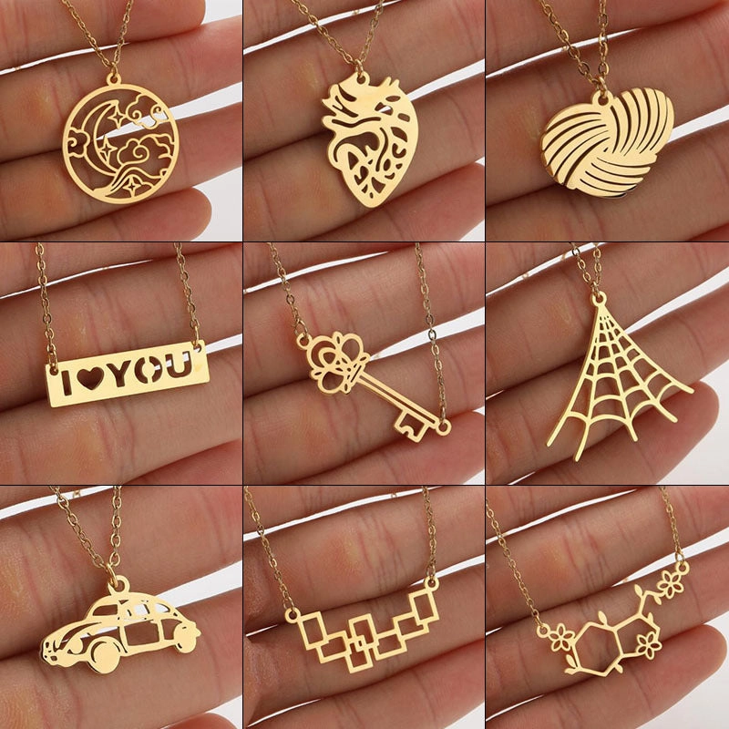 Wholesale Stainless Steel I LOVE YOU Key Clavicle Chain Necklace