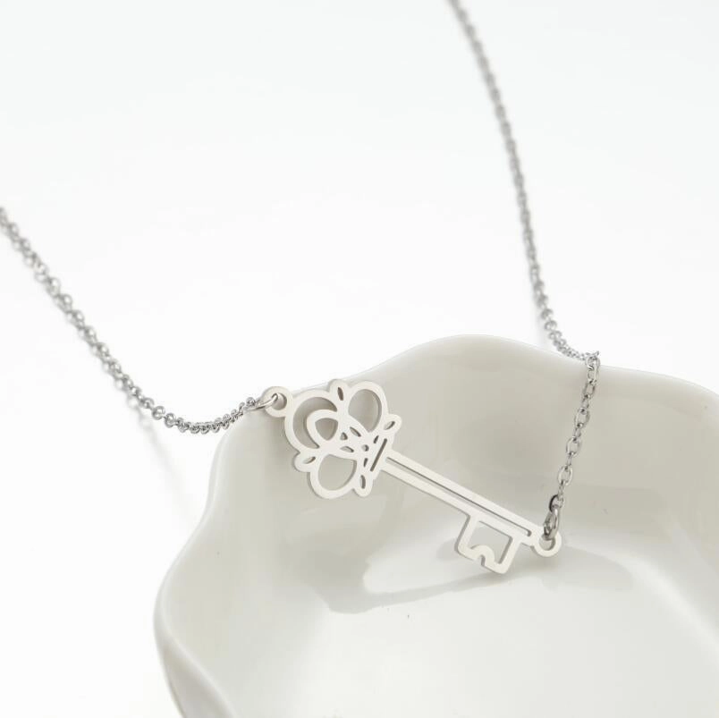 Wholesale Stainless Steel I LOVE YOU Key Clavicle Chain Necklace