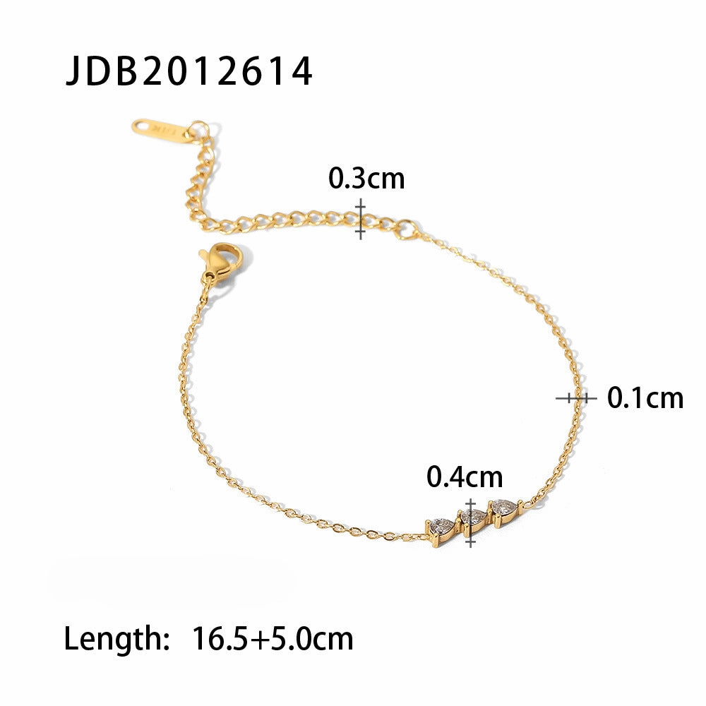 Wholesale Stainless Steel Inlaid Zircon Bracelet