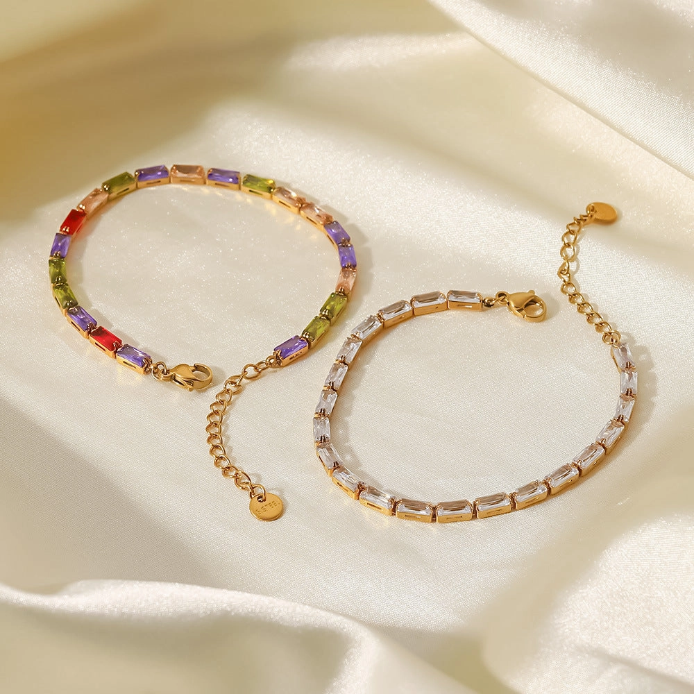 Wholesale Stainless Steel Inlaid Zircon Bracelet