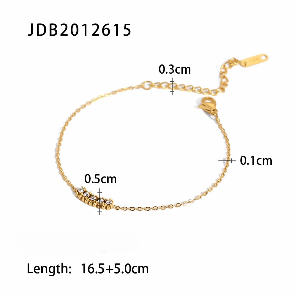 Wholesale Stainless Steel Inlaid Zircon Bracelet