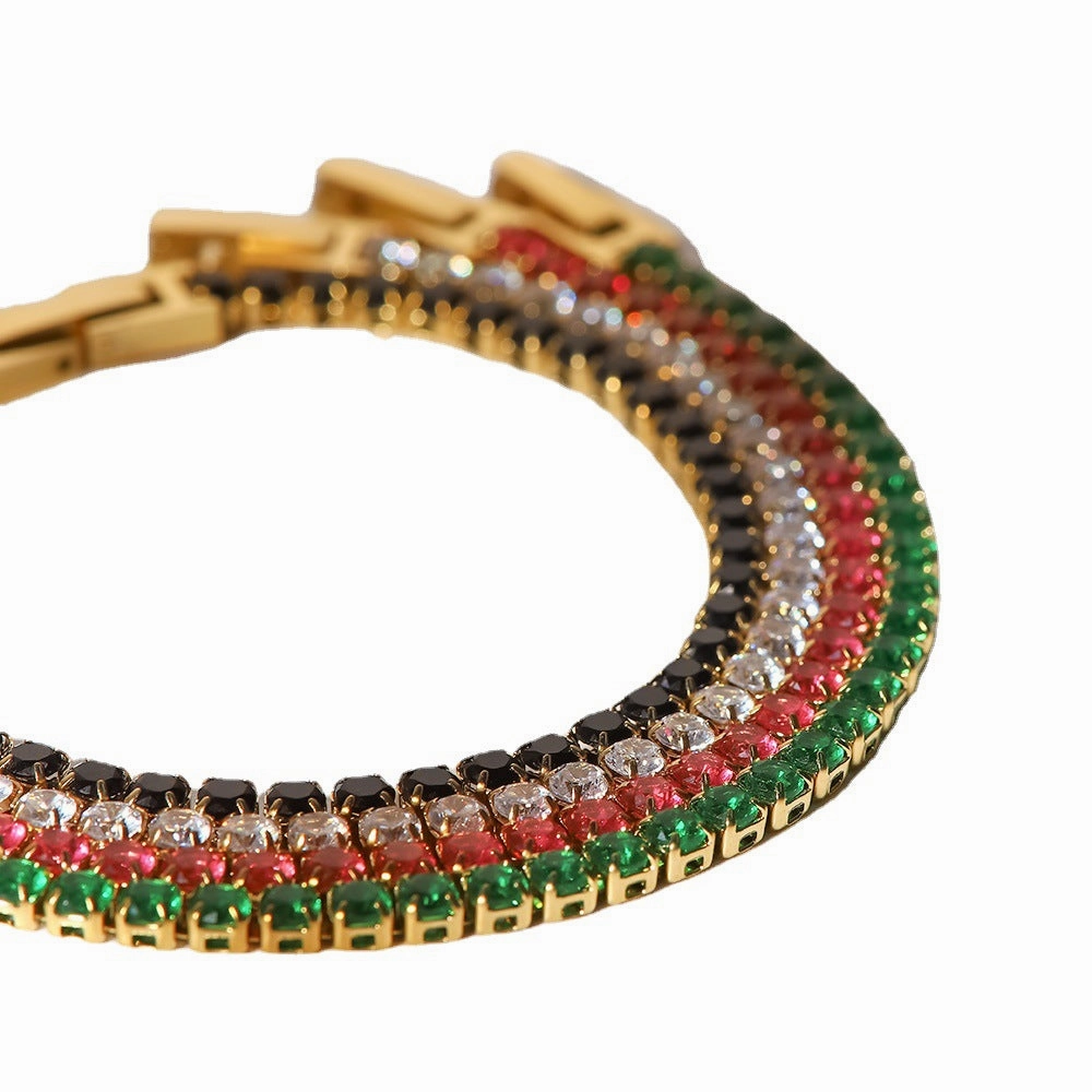 Wholesale Stainless Steel Inlaid Zircon Bracelet