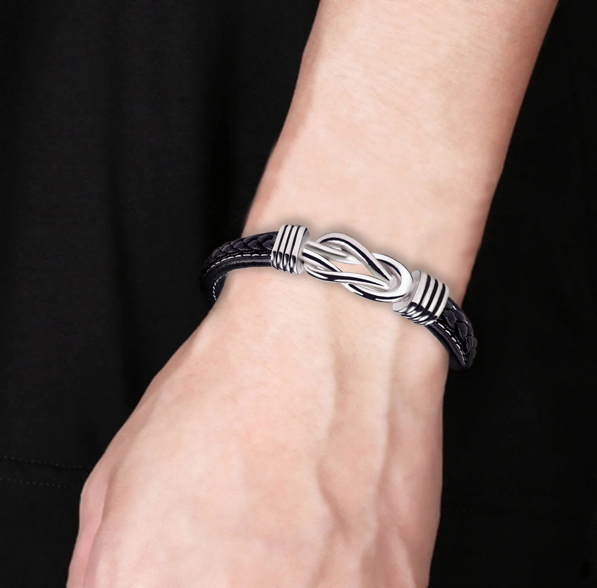 Wholesale stainless steel leather lovemyson Bracelet