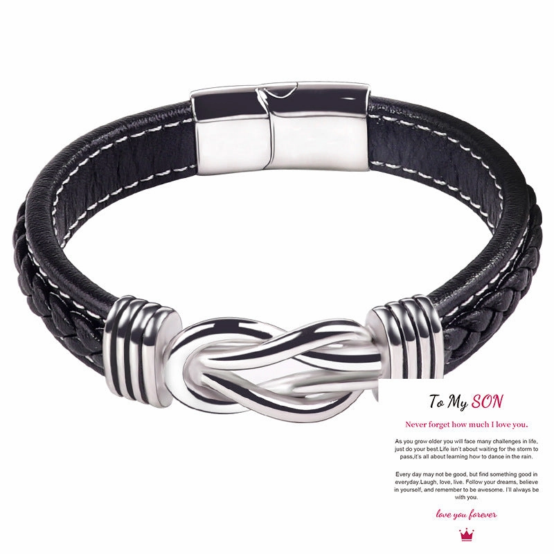 Wholesale stainless steel leather lovemyson Bracelet