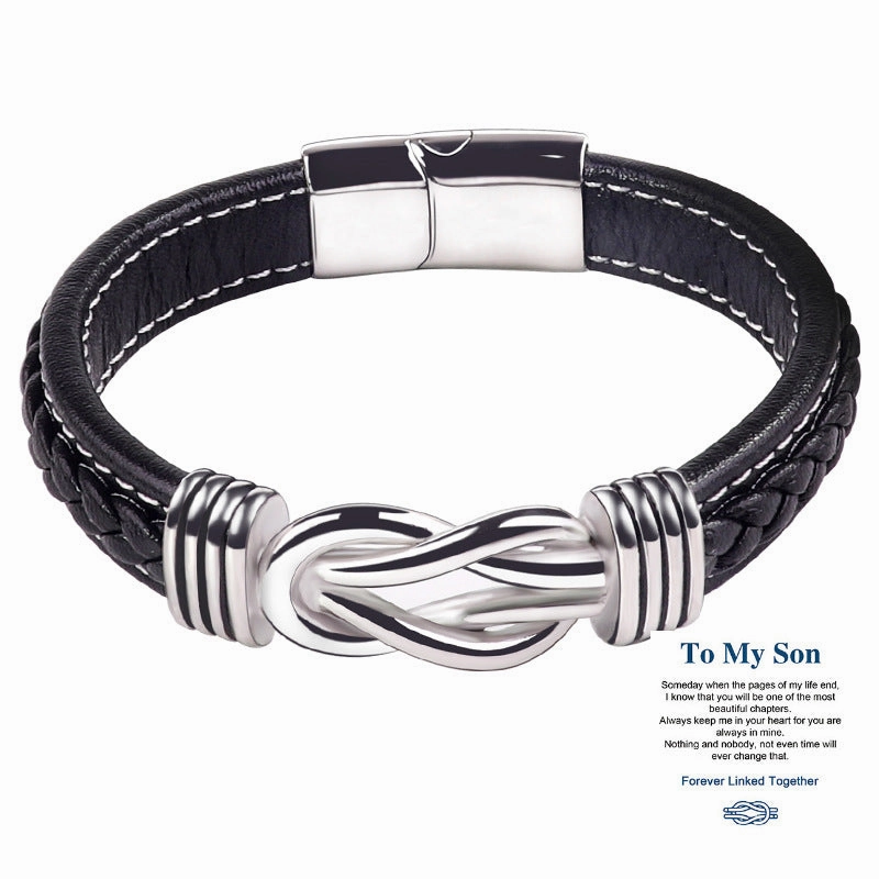 Wholesale stainless steel leather lovemyson Bracelet