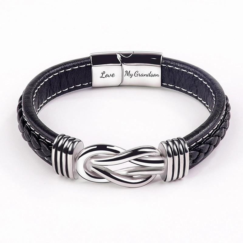 Wholesale stainless steel leather lovemyson Bracelet