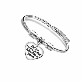 Wholesale Stainless Steel Lettering Heart Pendant Bracelet