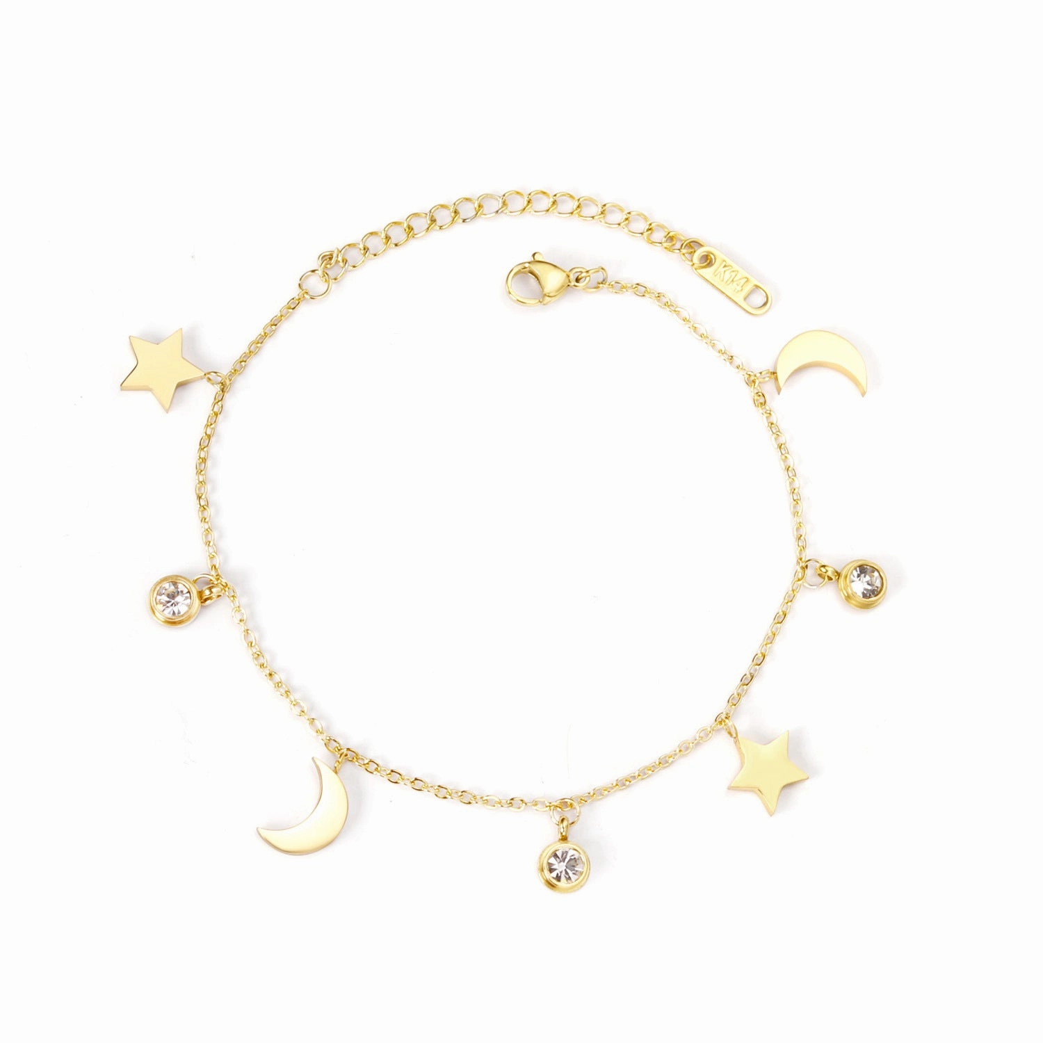 Wholesale Stainless Steel Love Circular Geometric Shell Double Layer Bracelet