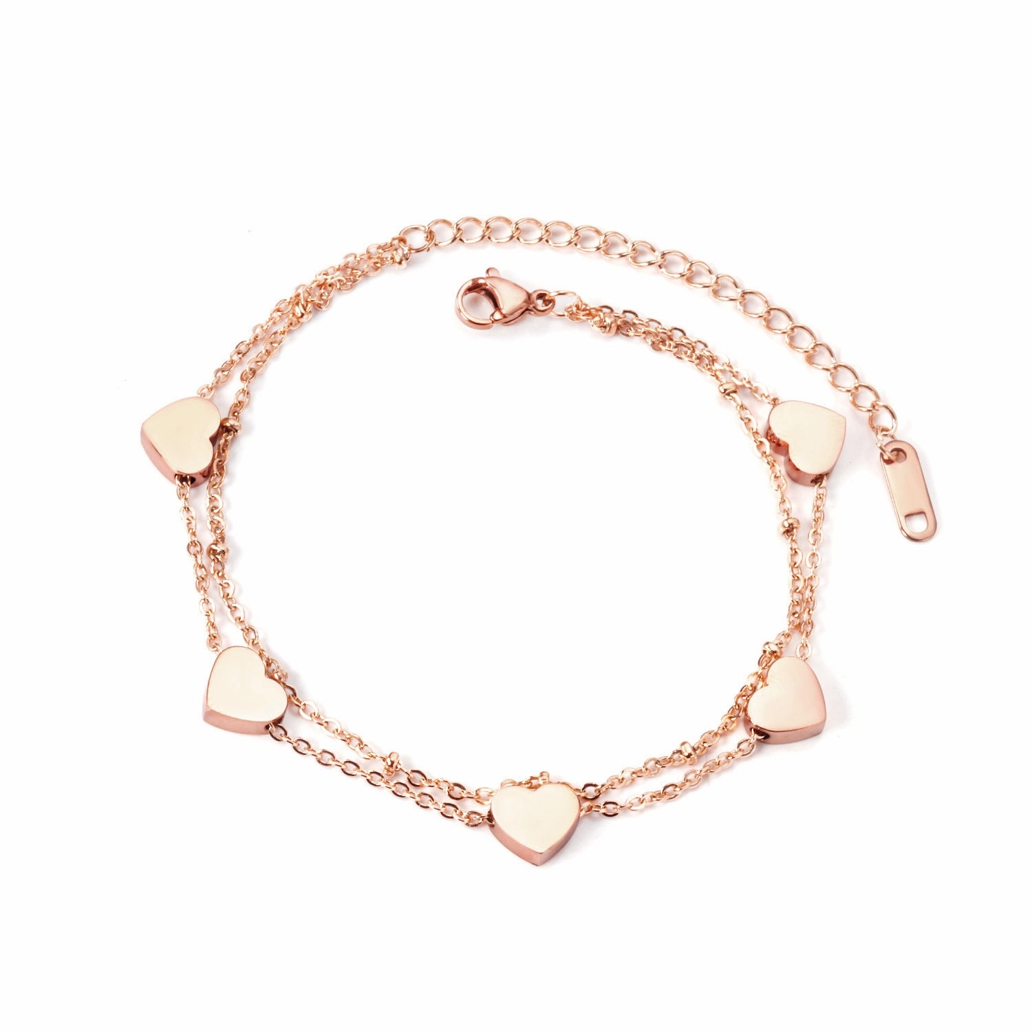 Wholesale Stainless Steel Love Circular Geometric Shell Double Layer Bracelet