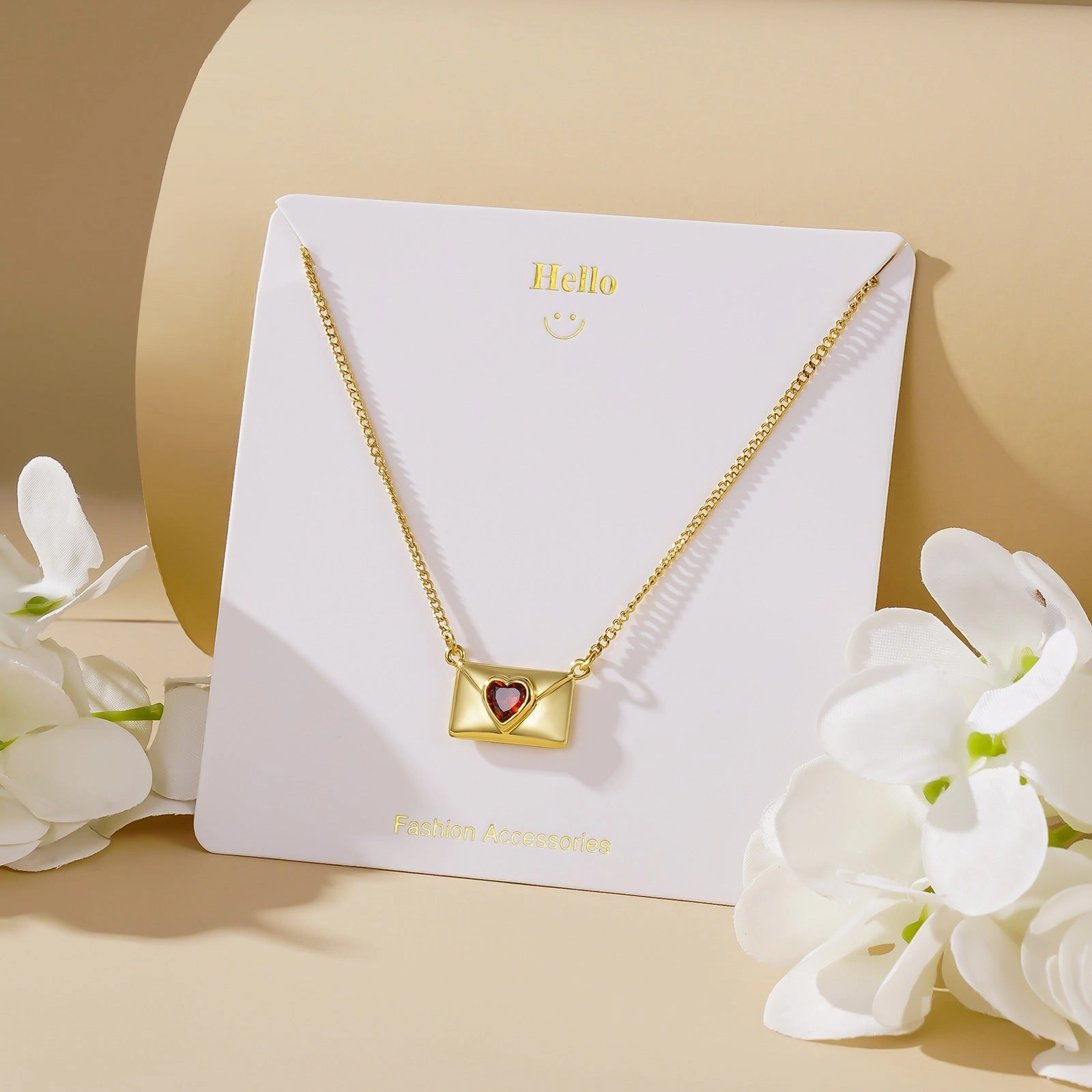 Wholesale Stainless Steel Love Envelope Pendant Necklace Set