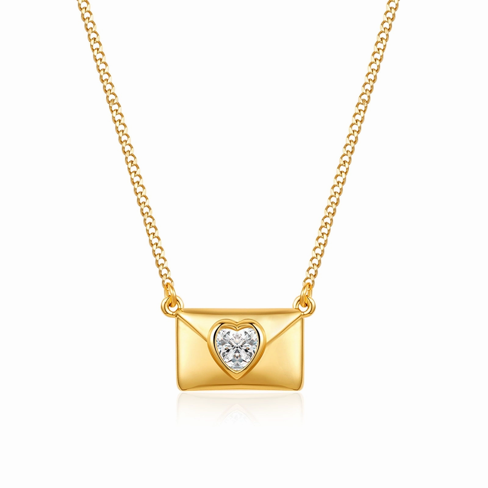 Wholesale Stainless Steel Love Envelope Pendant Necklace Set