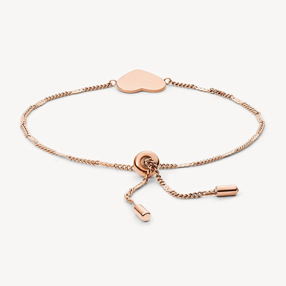 Wholesale Stainless Steel Love Pull Buckle Electroplated Round Brand Bracelet