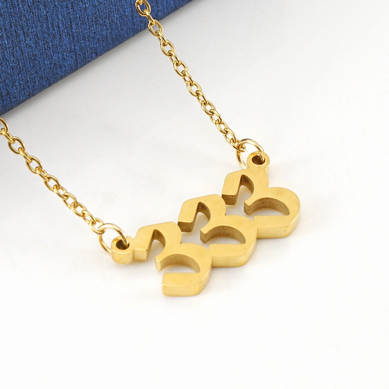 Wholesale Stainless Steel Lucky Number Necklace