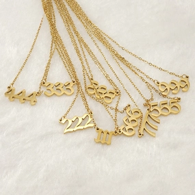 Wholesale Stainless Steel Lucky Number Necklace