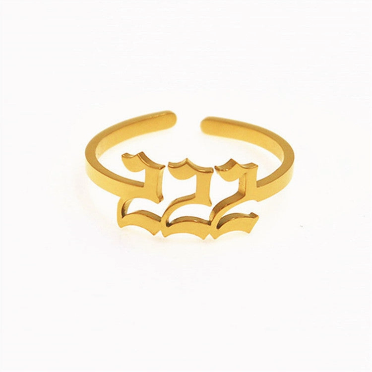 Wholesale Stainless Steel Lucky Number Rings