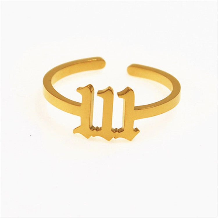 Wholesale Stainless Steel Lucky Number Rings