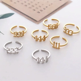 Wholesale Stainless Steel Lucky Number Rings