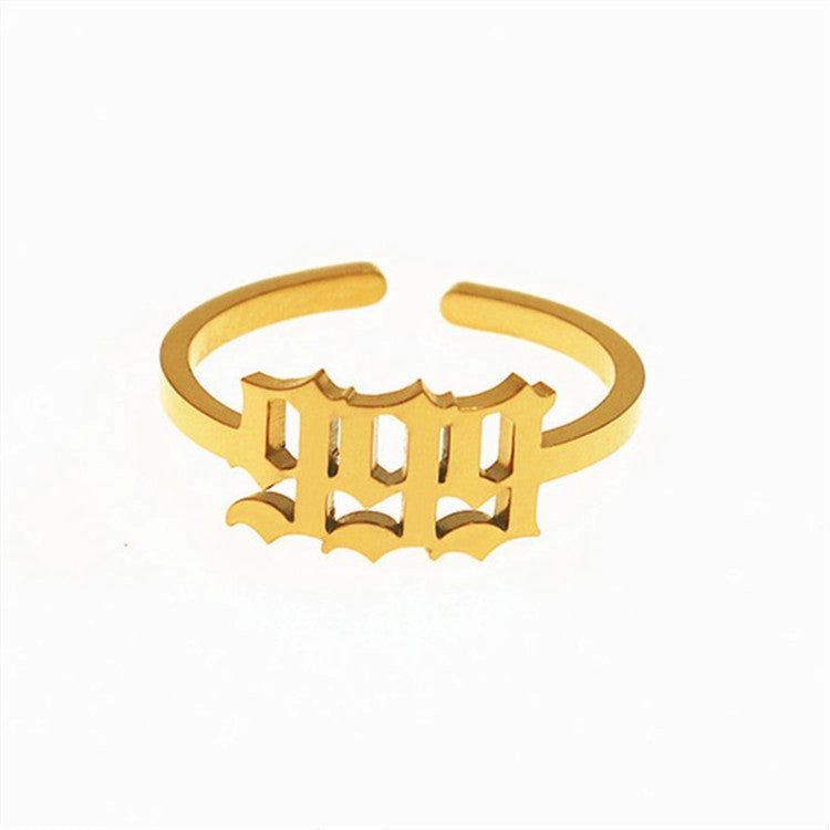 Wholesale Stainless Steel Lucky Number Rings