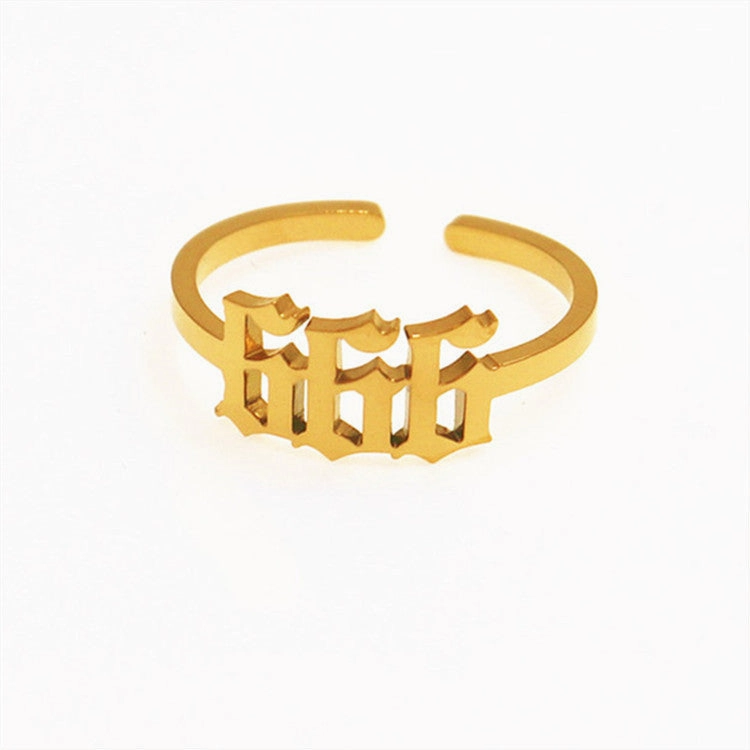 Wholesale Stainless Steel Lucky Number Rings