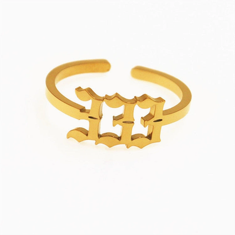 Wholesale Stainless Steel Lucky Number Rings