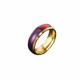 Wholesale Stainless Steel Men's Hip Hop Titanium Steel Thermochromic Finger Ring Retro Ring