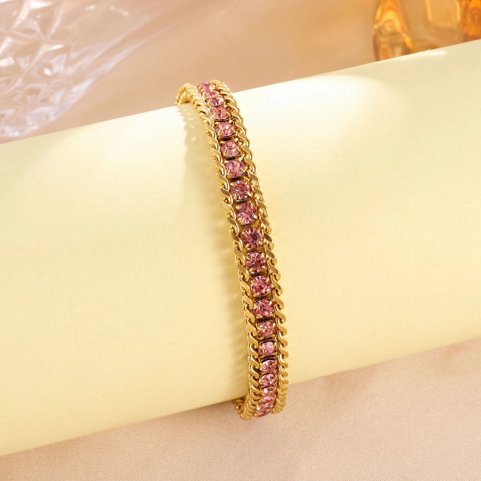 Wholesale Stainless Steel Micro Diamond Fashionable, Simple and Versatile Light Luxury Bracelet