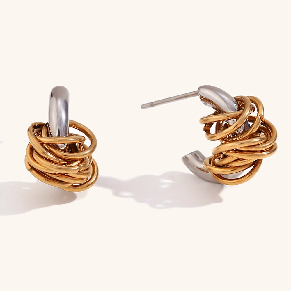 Wholesale Stainless Steel Mini Wrap C Shape Earrings