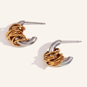 Wholesale Stainless Steel Mini Wrap C Shape Earrings