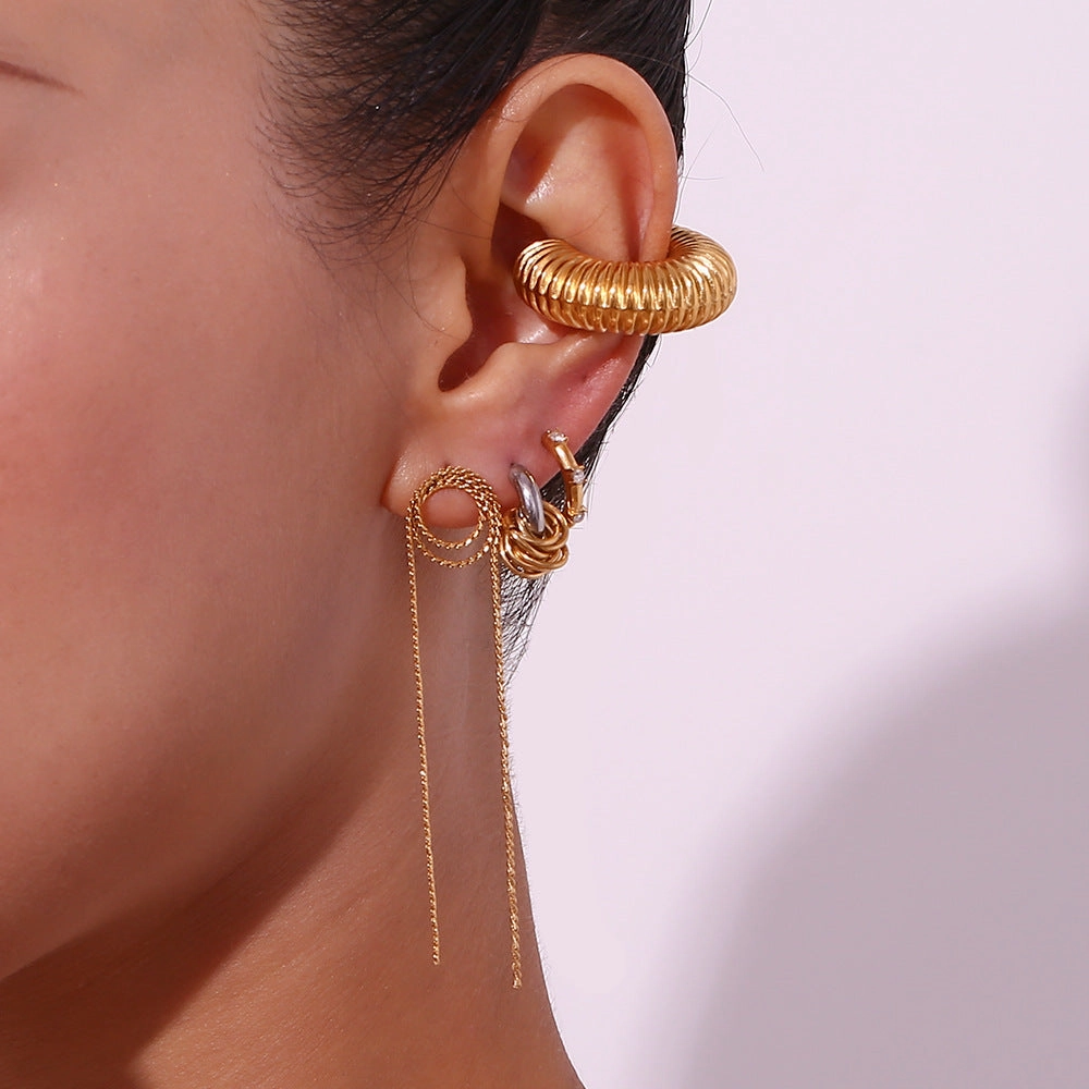 Wholesale Stainless Steel Mini Wrap C Shape Earrings