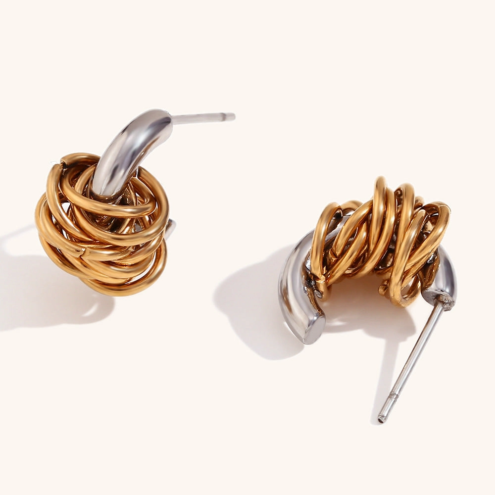 Wholesale Stainless Steel Mini Wrap C Shape Earrings
