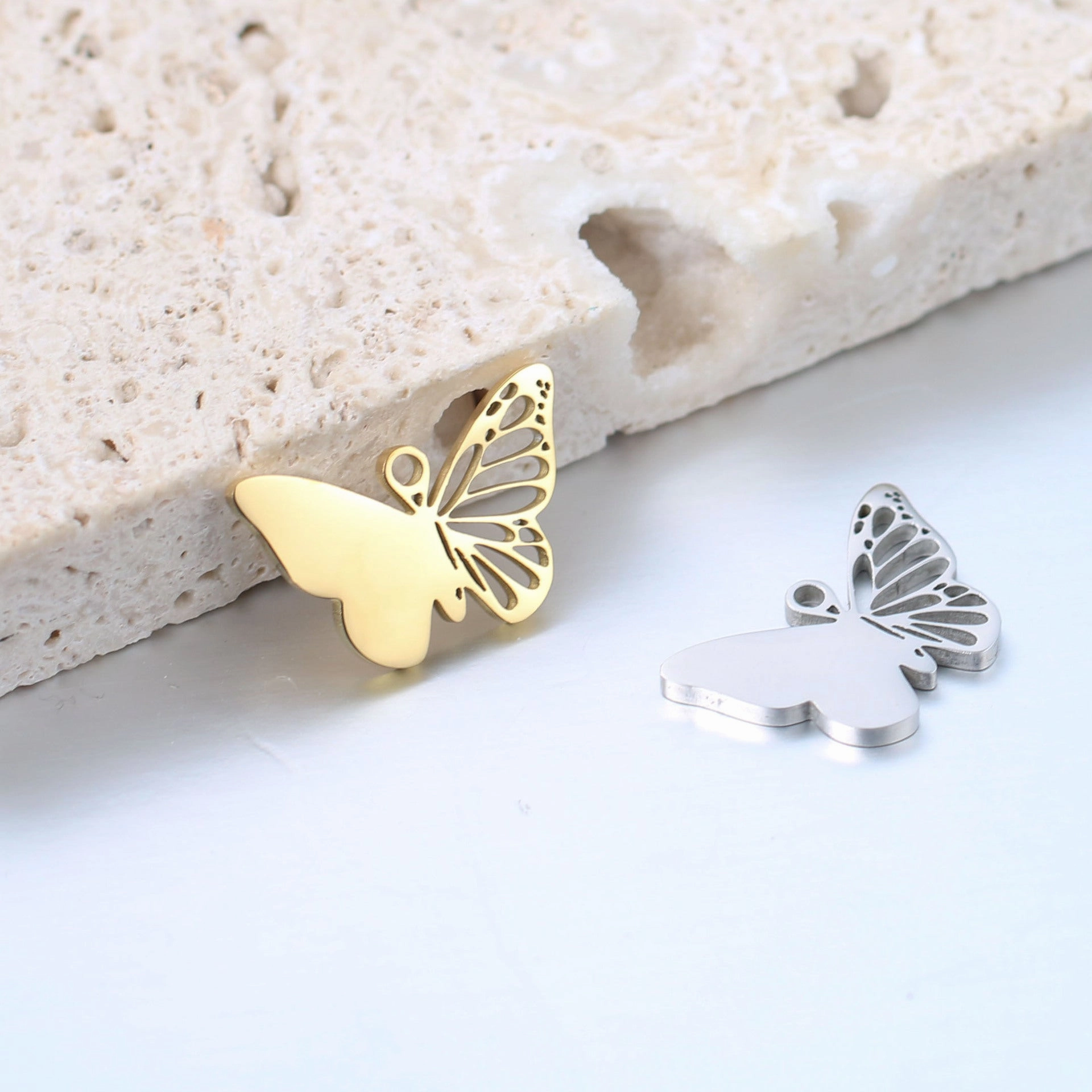 Wholesale Stainless Steel Mirror Creative Hollow Butterfly Diy Pendant