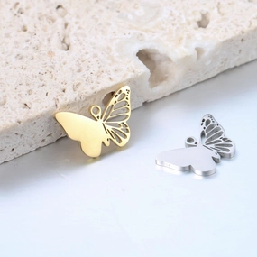 Wholesale Stainless Steel Mirror Creative Hollow Butterfly Diy Pendant