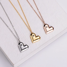 Wholesale Stainless Steel Mirror Diamond Necklace