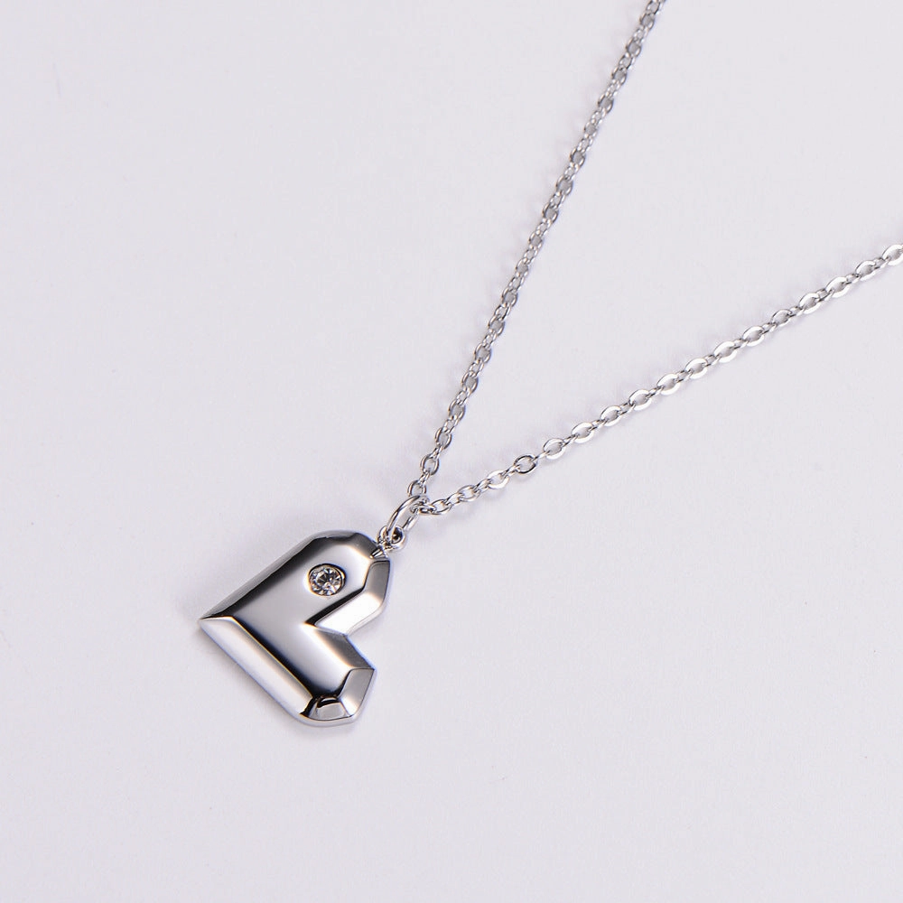 Wholesale Stainless Steel Mirror Diamond Necklace