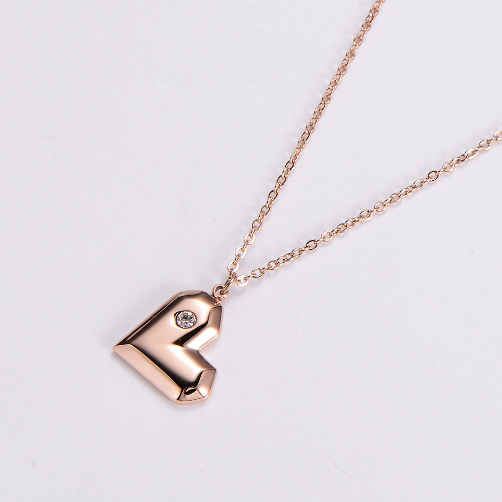 Wholesale Stainless Steel Mirror Diamond Necklace
