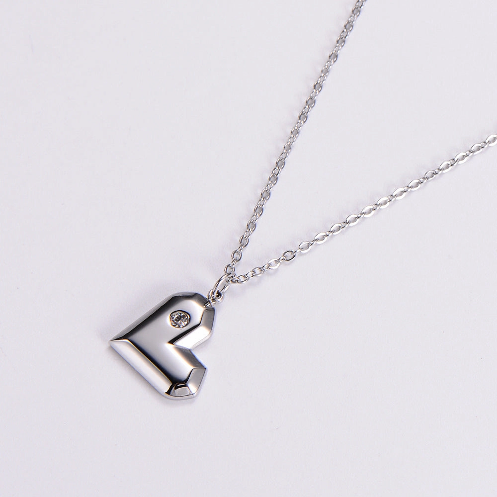 Wholesale Stainless Steel Mirror Diamond Necklace