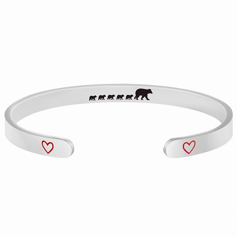 Wholesale Stainless Steel Mother's Day Bear Bracelet