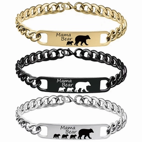 Wholesale Stainless Steel Mother's Day Bear Bracelet